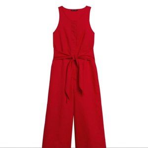 Banana Republic linen wide leg jumpsuit Red 0